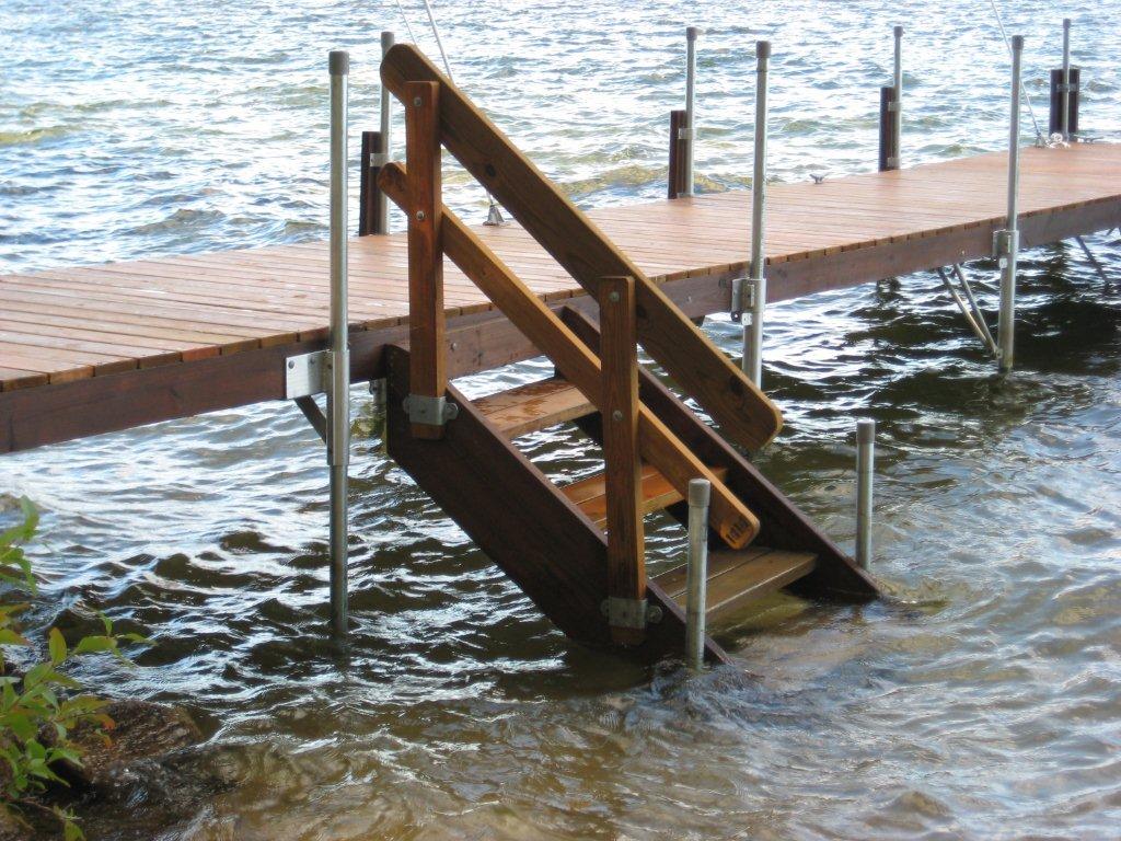 Picture of custom built dock ladder